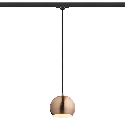 RENDL 3-circuit track system AGNETA for 3-circuit tracks pendant  brushed copper 230V LED E27 11W R13977 1