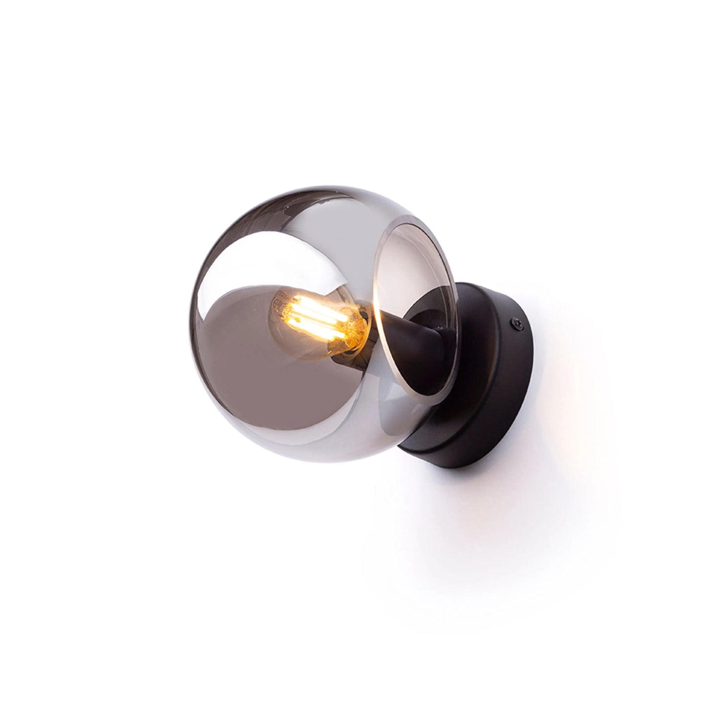 RENDL wall lamp SOLARIS surface mounted smoke-colored glass/black 230V LED E14 7W R13996 5