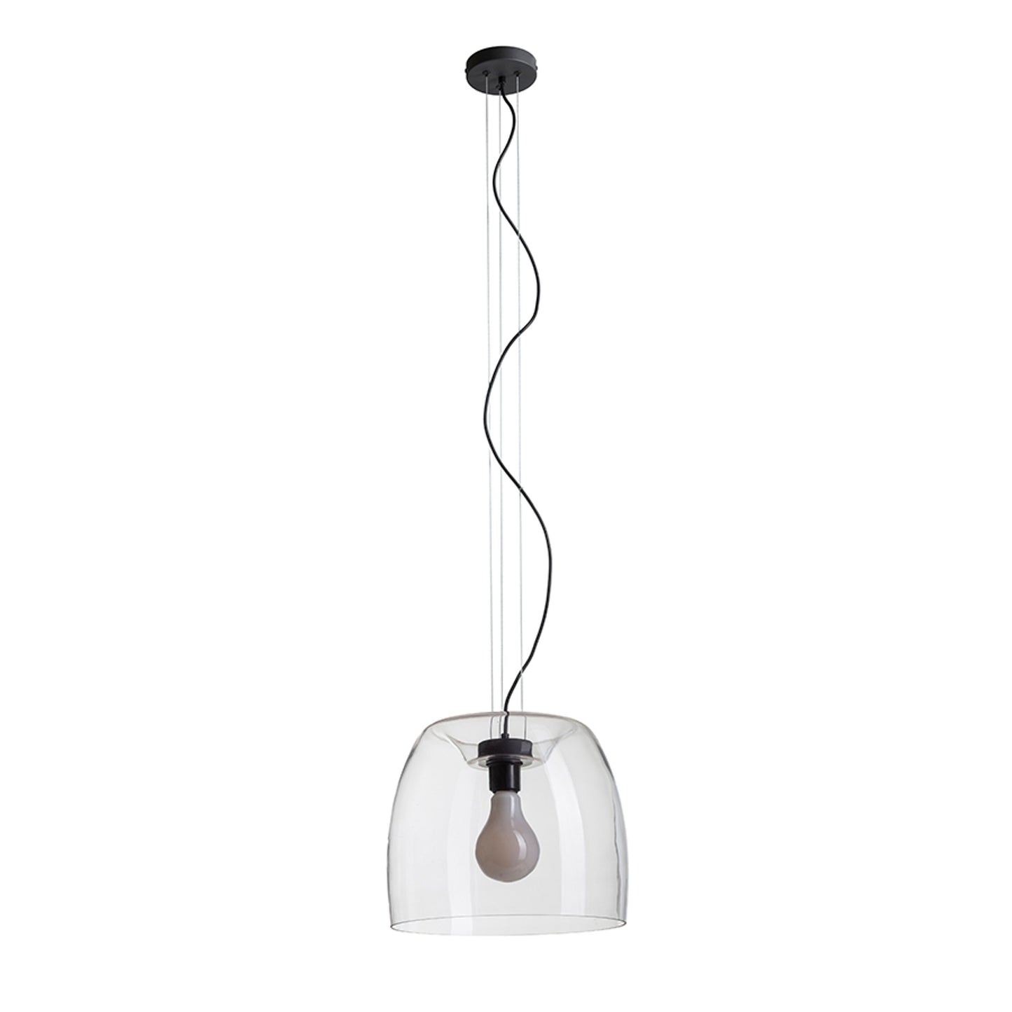RENDL pendant lamp ORLANDO 35 pendant clear glass/black 230V LED E27 24W R14395 5