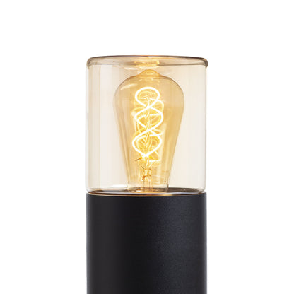 RENDL outdoor lamp QUINN 60 floor black amber-colored glass 230V LED E27 11W IP54 R14497 2