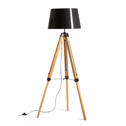 RENDL floor lamp ALVIS/RIDICK floor shiny black golden foil/bamboo/black 230V LED E27 15W R14501 1